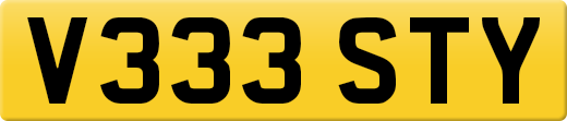 V333 STY private number plate
